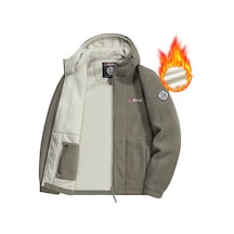 Snapbuy Kapüşonlu, Polar Erkek Ceket Haki Yeşil