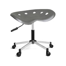 Türksit Nil Amortisörlü Tabure Metalik Gri Boyalı Ayak Gri Gri