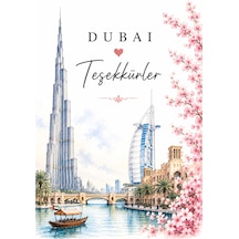 Dubai Temalı Thank You Kartı 8x5 Cm Sipariş Teşekkür Kartı Paket Içi Not Kartı 100 Adet