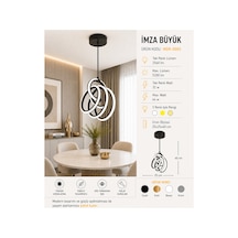 Mdr İmza Büyük Led Avize Modern Salon Avizesi Dekoratif Sarkıt Aydınlatma 3 Renk Işık Ve 4 Renk Beyaz