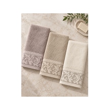 Sarmaşık Desenli Havlu 50x90 Cm 3 Lü Set %100 Pamuk - Warm Serenity Çok Renkli