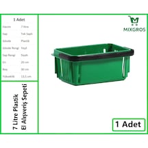 Plastik Kozmetik Alışveriş El Sepeti 7 Litre Yeşil 1 Adet Yeşil