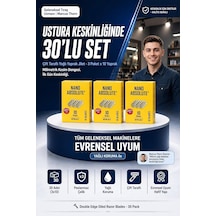 30lu Çift Taraflı Yağlı Yaprak Tıraş Jileti Seti 3x10 Yaprak Ustura Bıçağı 723590