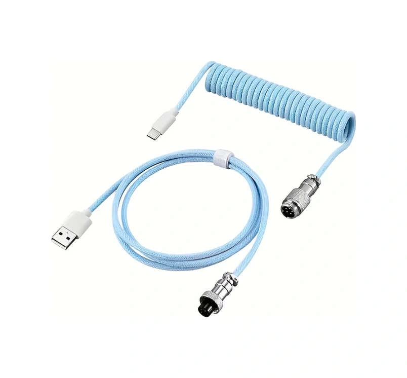 Sunshine011 Mekanik Klavye Kıvrımlı Kablo Usb C Usb Aviator Oyun Bilgisayar Aksesuar Mavi 118.11 İnç