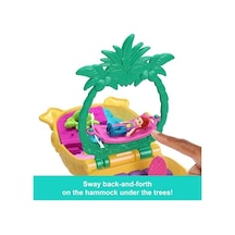 Polly Mini Bebek Ve Aksesuarları İle Ananas Köpekçik Plajı Mini Oyun Seti, Mikro Bebek Ve Evcil Hayvanlar Dahil 8 Aksesuar, Jfv00 000 Açık Krem