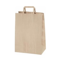 Flat Saplı Kraft Kağıt Çanta 22X10X28 - 25 Adet