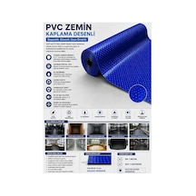 Pvc Desenli Zemin Kaplama Muşambası 2mm 1x5 Metre Kaymaz Araç Konteyner Oto Taban Kaplaması Mavi