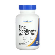 Nutricost Zinc Picolinate 50mg 240 Vegetarian Capsules - Gl...
