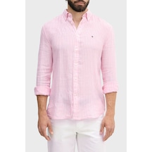 Tommy Hilfiger Çizgili Keten Regular Fit Uzun Kollu Gömlek Erkek Gömlek Mw0mw42400 0d1 Pembe-beyaz Tommy Hilfiger Çizgili Keten Regular Fit Uzun Kollu Gömlek Erkek Gömlek Mw0mw42400 0d1 Pembe-beyaz
