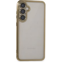 Samsung Uyumlu Galaxy S23 Fe Kılıf Kamera Korumalı Lensli Silikon Altın