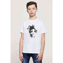 Tshirthane Samurai Jack Baskılı Unisex Çocuk Beyaz T-Shirt (534787817)