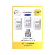 15 Kg Hobby Epoxy Smart+8'li Sıvı Epoksi Boya Seti/ Şeffaf Epoksi