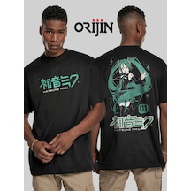 Kalic Studio Hatsune Miku Cv01 Vocaloid Ön Arka Baskılı Unisex Siyah Siyahorj90