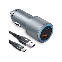 Usb Type C Araç Şarj Cihazı - 2 Port, Hızlı Şarj 48w Çakmaklık Adaptörü