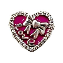 Love Yazılı Kurdeleli Taşlı Kalp Charm Gümüş 89288073