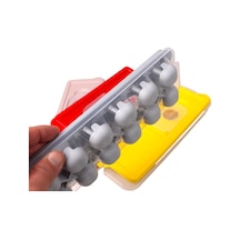 Deconox 12'li Yuvarlak Silikon Tabanlı Kapaklı Bas Çıkar Buz Kalıbı 26x9 Cm, 12'li Silikon Tabanlı Buz Kalıbı, Çok Renkli