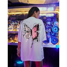 Efnaz Style Unisex Baskılı Oversize T-shirt - Beyaz