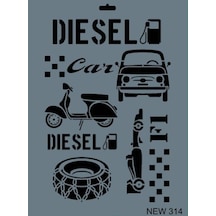 Rich New Seri N-314 Stencil 35x25 Cm - Elwm-287568 Renkli