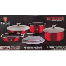 Tivoli Metallic Line İndüksiyon Kırmızı 9 Parça Tencere Takımı