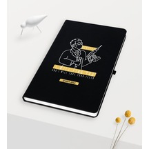 Kişiye Özel Diş Hekimi Temalı Siyah Defter - 4 Taba