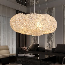 Pansy 50 Lik Bulut Gold Kaplamalı Modern Tasarım Salon Kristal Sarkıt Avize
