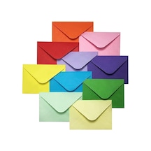 Hobialem 10 Adet, Renkli Zarf, 7x9 Cm, Renkli Mini Zarflar Karışık Renklerde, Kartvizit Zarfı