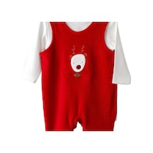 Andywawa Ac25339 Happy Newyear Kadife Bebek Tulum Takım Red Red