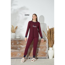 Sevim 15452 Kadın İnce Örgü Uzun Kol Pijama Takım 001