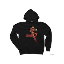Avengers Infinity War Iron Man Siyah Kapşonlu Sweatshirt Hoodie