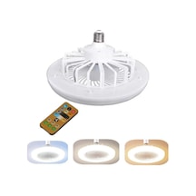 Işık İle Akıllı Celing Fan E27 Uzaktan Kumanda Kısılabilir Tavan Vantilatörü Lambası Yatak Odası Oturma Odası Mutfak İçin E27