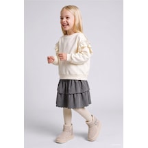 Defacto Volanlı Fitilli Kadife Etek Kız Bebek I1148a526wngr452 Gri-gr452