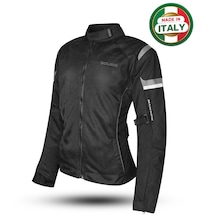 Scudo Lisbon 4 Mevsim Kadın Motosiklet Ceketi Siyah/gri