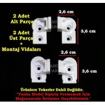 Duşakabin Plastik Kapı Parçası Duşakabin Yedek Parça 2.6 x 2.6 x 3.6 CM Beyaz
