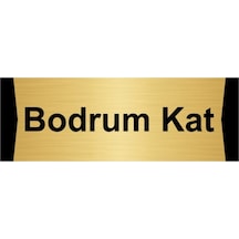 Bodrum Kat 5x20cm Altın Renk Metal Yönlendirme Levhası