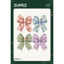 Çiçekli Fiyonklar 19x25 Cm Ütüyle Uygulanan Baskı Zpz1049 - 928156802