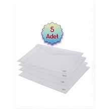 Şeffaf A4 Çıtçıtlı Dosya Şeffaf Renkli Zarf Dosya 5 Adet 20x30 Cm Çıt Çıtlı Dosya