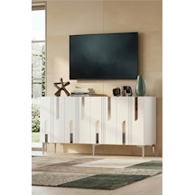 Ka1831bs Nota Konsol Ve Tv Sehpası Beyaz-sılver 180cm Beyaz - Gümüş