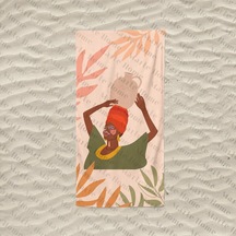 Marte Home Frican Woman Y - Baskılı Plaj Havlusu