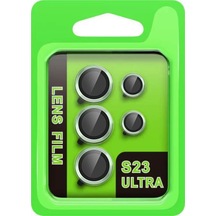Newface Samsung Galaxy S23 Ultra Raze Metal Kamera Lens - Yeşil