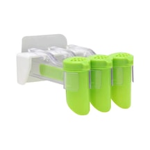 Springsun Duvar Tipi Baharat Saklama Rafı - 3/6/10 Adet Kapaklı Pratik Baharat Organizatörü, Kolay Kullanım İçin 3 Farklı Delik Tasarımı Beyaz