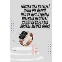 Mey İthalat Akıllı Saat 3 Kordonlu Ve Aksesuarlı Bayanlar Için Şık Rose Renk