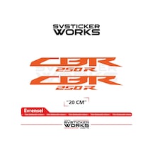 Honda Cbr 250r Sticker Uyumlu Yazı Yüksek Kalite Özel Kesim Folyo 2'li Set Turuncu