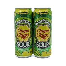 Chupa Chups Sparkling Sour Apple Flavour - Ekşi Yeşil Elma Aromalı Gazlı İçecek 330 Ml 2 Adet