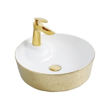 Paluci Tesla White Gold Lavabo Sırlı