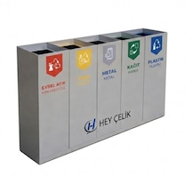 5 Li Sıfır Atık Geri Dönüşüm Kutusu Gd-751 Profesyonel Metal Atık Ayrıştırma Sistemi Hey Çelik
