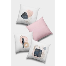 Pudra Modern Çift Taraflı 4'lü Set Kırlent Kılıfı 4kr056n11