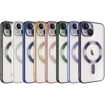 Apple Uyumlu iPhone 14 Kamera Korumalı Magsafe Wireless Şarj Özellikli Zore Demre Kılıf-lila Lila Lila