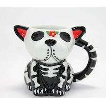 Day Of The Dead Köpek Figürlü 3d Kabartmalı Porselen Kupa Alk4896 Çok Renkli