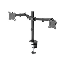 Monitör Tutucusu - Masa Kelepçesi - 2 Monitör - 32 İnçe Kadar - 3x 8 Kg'a Kadar - Vesa 75x75, 100x100 - Siyah