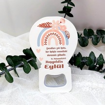 Gokkuşağı Baskılı Kız Bebek Balon Açacak Magnet 30 Adet